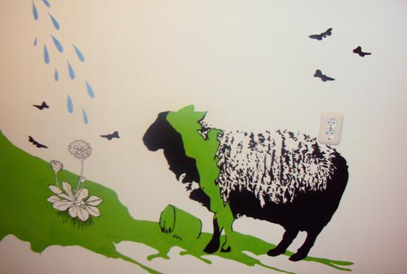 Schaap_mariella05 Silhouetten muurschildering